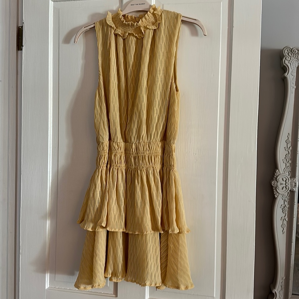 Yellow sleeveless dress